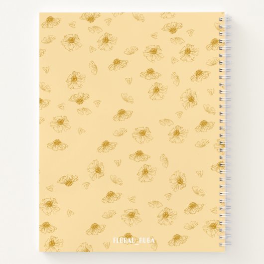 Simple baby yellow Notebook with initials  ノートブック (裏面)