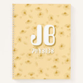 Simple baby yellow Notebook with initials  ノートブック (正面)