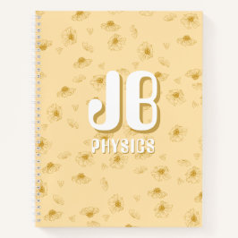 Simple baby yellow Notebook with initials  ノートブック