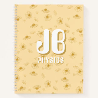 Simple baby yellow Notebook with initials  ノートブック