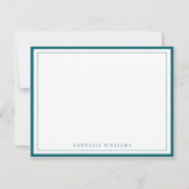 Simple Basic Dark Teal Border Stationery ノートカード (正面)