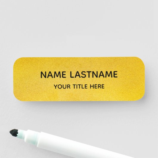 Simple Basic Faux Gold Title Safety Pin Magnetic 名札 (インサイチュ)