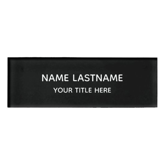 Simple Basic Minimalist Modern Black Title 名札 (正面)