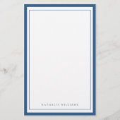 Simple Basic Navy Blue Border Stationery 便箋 (正面)