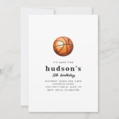 Simple Basketball Birthday Invitation 招待状 (正面)