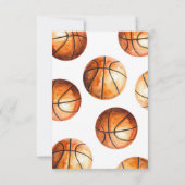 Simple Basketball Party Thank You サンキューカード (裏面)