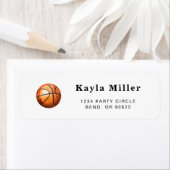 Simple Basketball Return Address Labels ラベル (インサイチュ)