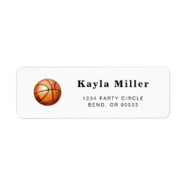 Simple Basketball Return Address Labels ラベル