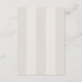 Simple Beach Sand Cabana Stripes Wedding Details エンクロージャーカード (裏面)