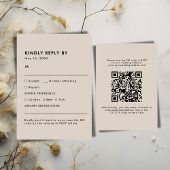 Simple Beige Meal Choice Wedding RSVP Card