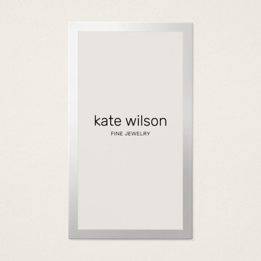 Simple Beige taupe Silver Border (正面)