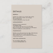 Simple Beige Wedding Details  エンクロージャーカード (正面)