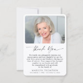 Simple Bereavement Funeral Memorial Photo サンキューカード (正面)