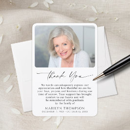 Simple Bereavement Funeral Memorial Photo サンキューカード