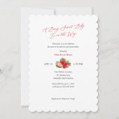 Simple Berry Sweet Strawberry Themed Baby Shower 招待状 (正面)