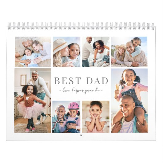 Simple Best Dad Photo Collage カレンダー (カバー)