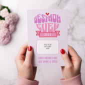 Simple Best Mom Ever Retro Pastel Gift Card Holder 招待状