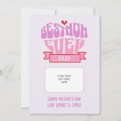 Simple Best Mom Ever Retro Pastel Gift Card Holder 招待状 (正面)