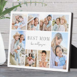 Simple Best Mom Photo Collage フォトプラーク<br><div class="desc">Personalized "Best Mom" Photo Plaque with Easel Stand. This simple and elegant photo plaque with an easel stand is a beautiful way to showcase cherished memories. The design features space for eight photos, arranged in a border around the edges, while keeping the focus on the meaningful text in the center....</div>