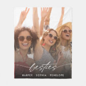 Simple Besties Create Your Own Photo Modern Script フリースブランケット (正面)