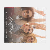 Simple Besties Create Your Own Photo Modern Script フリースブランケット (正面(横))