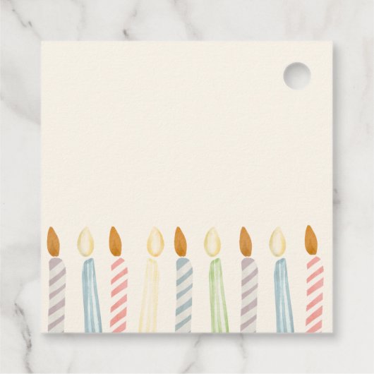 Simple Birthday Candles Classic Party フェイバータグ (裏面)