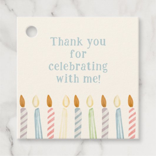 Simple Birthday Candles Classic Party フェイバータグ (正面)