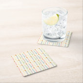 Simple Birthday Candles Party スクエアペーパーコースター (インサイチュ)