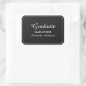 Simple Black エレガント Graduation Stickers 長方形シール (バッグ)
