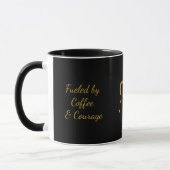 Simple Black and Gold  Aries Zodiac Coffee マグカップ (左)
