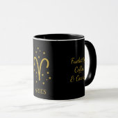 Simple Black and Gold  Aries Zodiac Coffee マグカップ (正面右)
