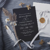 Simple Black and White Budget QR Code Wedding 招待状