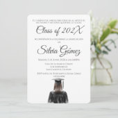 Simple Black and White Class of 2026 graduation 招待状 (スタンド正面)