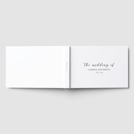 Simple Black and White Clean Wedding ゲストブック (全面)