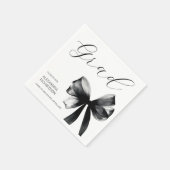 Simple Black and White Cute Bow Graduation Party スタンダードカクテルナプキン (角)