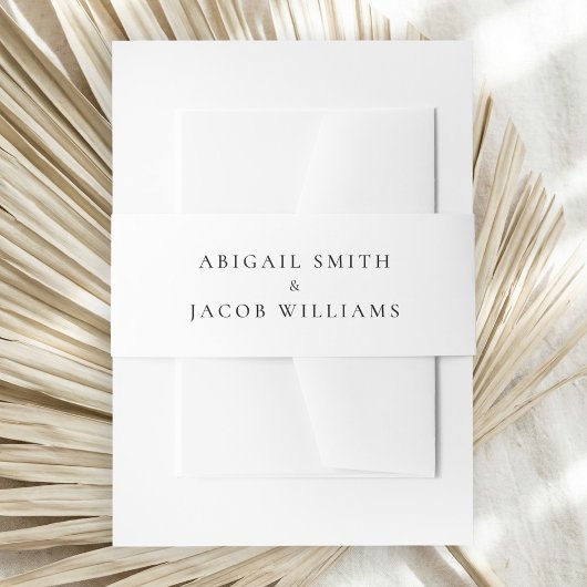 Simple Black and White Elegant Wedding 招待状ベリーバンド