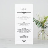 Simple Black and White Elegant Wedding | Menu メニュー (スタンド正面)