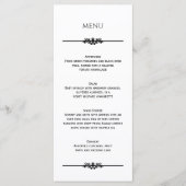 Simple Black and White Elegant Wedding | Menu メニュー (正面)