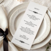 Simple Black and White Elegant Wedding | Menu メニュー
