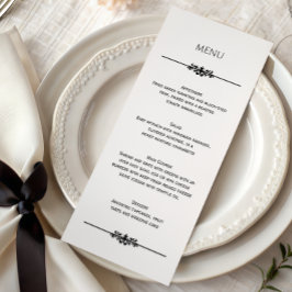 Simple Black and White Elegant Wedding | Menu メニュー