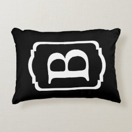 Simple Black and White Framed Monogram アクセントクッション