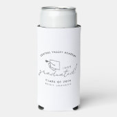 Simple Black and White Graduation Candle Gift スリム缶クーラー (Seltzer正面)