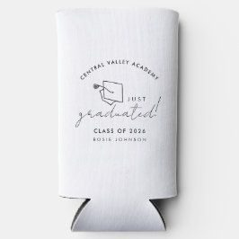 Simple Black and White Graduation Candle Gift スリム缶クーラー