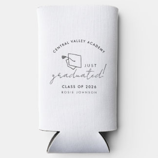 Simple Black and White Graduation Candle Gift スリム缶クーラー