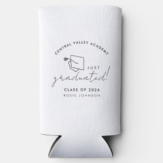 Simple Black and White Graduation Candle Gift スリム缶クーラー (正面)