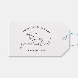 Simple Black and White Graduation Gift Favor Tags ギフトタグ