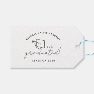 Simple Black and White Graduation Gift Favor Tags ギフトタグ