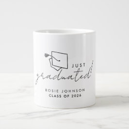 Simple Black and White Graduation Mug Gift ジャンボコーヒーマグカップ