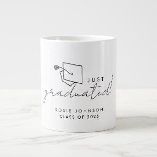 Simple Black and White Graduation Mug Gift ジャンボコーヒーマグカップ