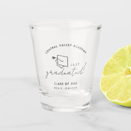 Simple Black and White Graduation Shot Glass Gift ショットグラス